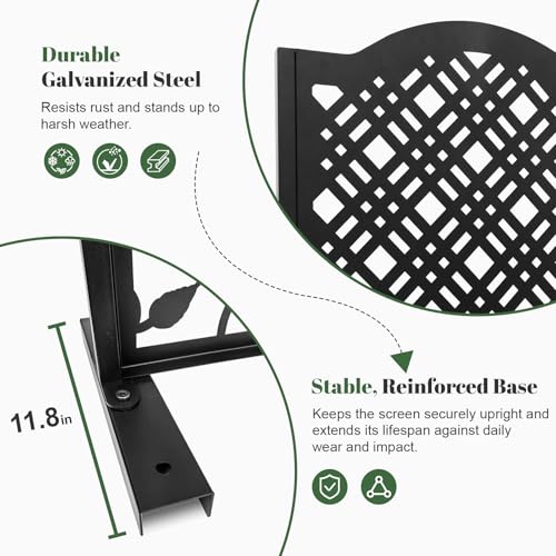 Metal Privacy Screen Outdoor 40"×20" Freestanding Decorative Privacy Panels for Balcony Garden or Backyard Outdoor Room Divider for Patio XOCUWU