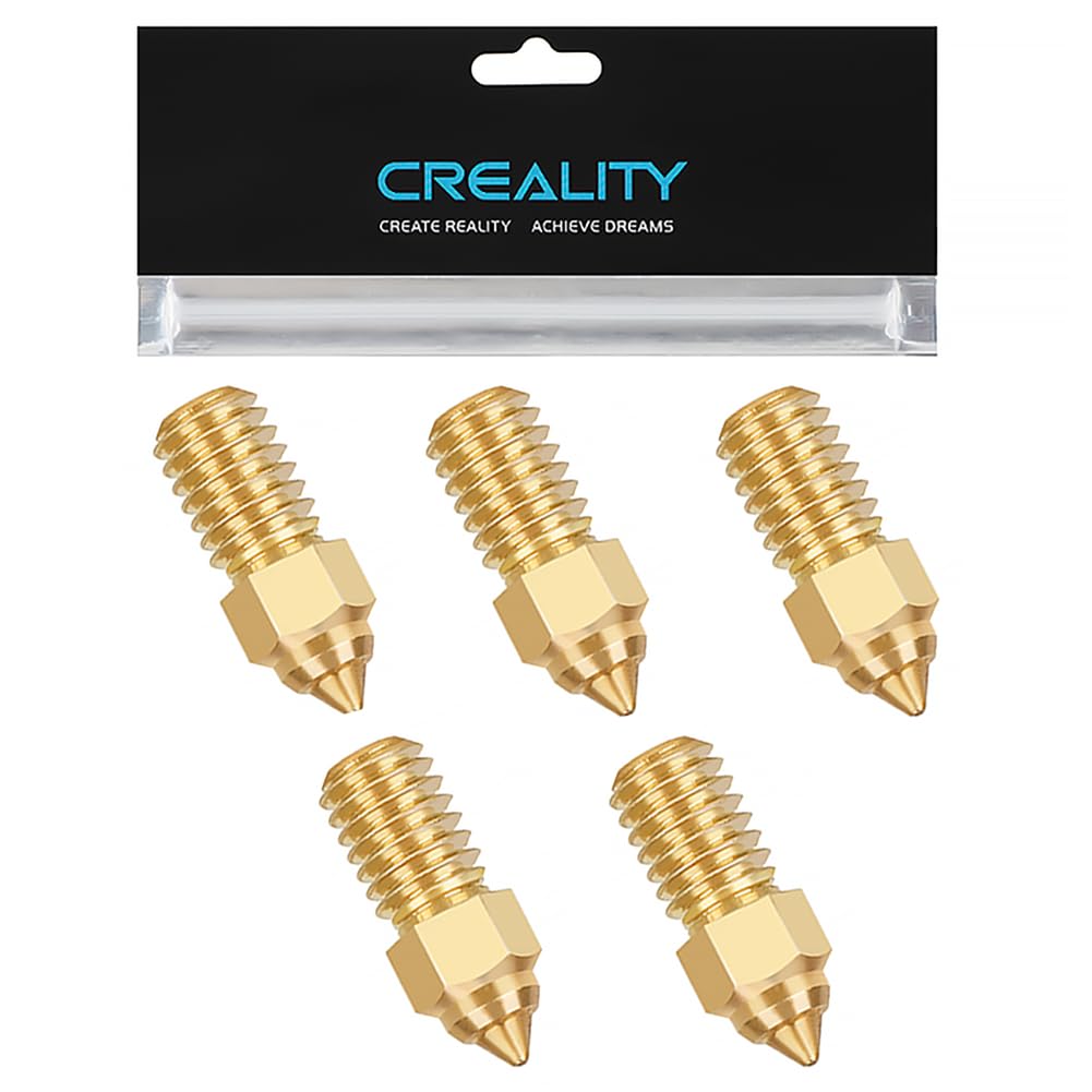 Official Creality Ender 3 V3 SE Nozzles 0.4mm 5PCS High-Speed Brass Nozzles 3D Printer Accessories M6 Hotend Extruder Nozzle for Ender 5 S1/Ender 7 3D Printer Creality