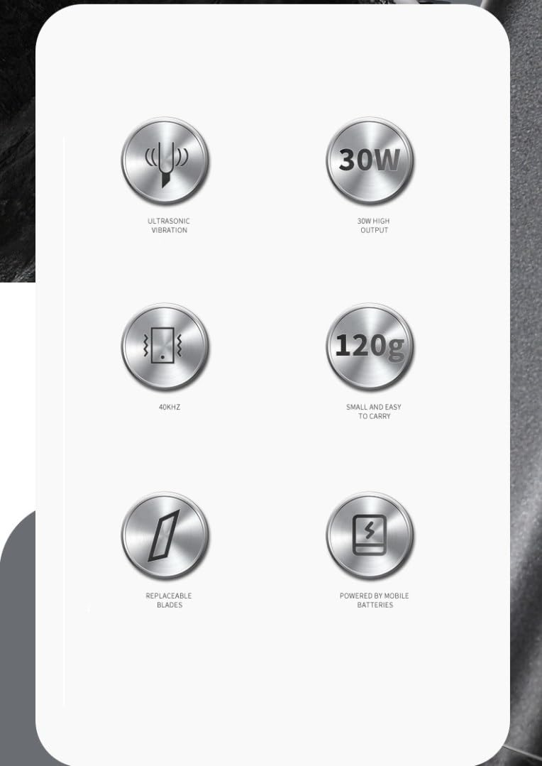 Portable Ultrasonic Cutter for Leather 3D Printing Plastic DIY 30W 40KHz, with 40pcs Replacement Knife and Fixtures Generic