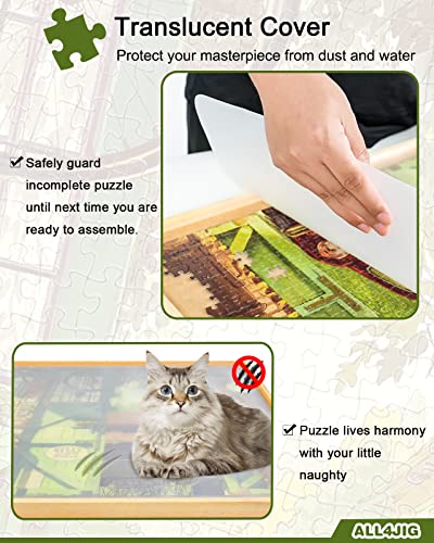 ALL4JIG 1500 Piece Rotating Puzzle Board with Drawers and Cover,26"x35"Portable Wooden Jigsaw Puzzle Table for Adults Portable,Lazy Susan Spinning Puzzle Boards Birthday Gift for mom ALL4JIG