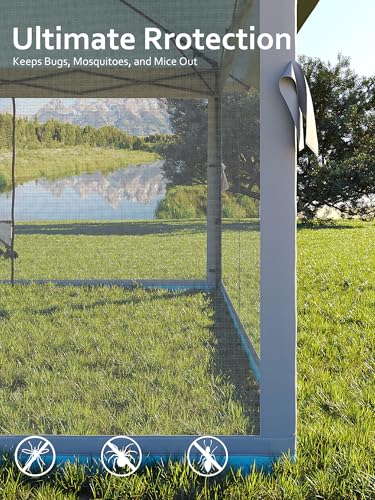 Hipicute 13 X 13FT Pop Up Gazebo, Canopy Tent, Gazebos on Clearance,Patio Folding Canopy with Mosquito Netting - Backyard Tent for Party, Wedding,Outdoor Dining, Patio, Backyard(Light Blue+Light Grey) Hipicute