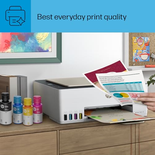 HP Smart-Tank 5000 Wireless All-in-One Ink-Tank Printer with up to 2 years of ink included, mobile print, scan, copy, white, 17.11 x 14.23 x 6.19 HP
