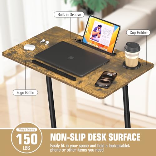 Eocnrhe Treadmill Desk, Mobile Small Standing Desk with Wheels for Walking Pad, Portable Table for Laptop, Rolling Table Adjustable Height, Bedside Table Eocnrhe
