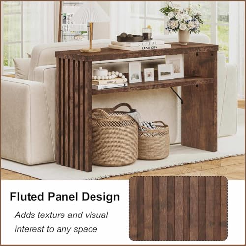 BON AUGURE Entryway Table, Console Table Behind Couch, Wood Sofa Tables with Shelf for Living Room, Farmhouse Entry Tables for Hallway Foyer (Rustic Oak, 47 Inches) BON AUGURE