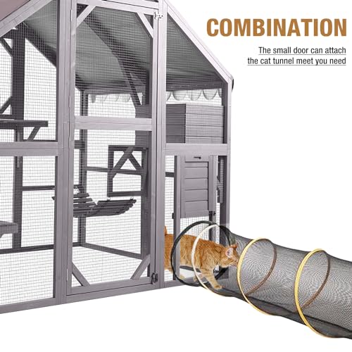 Cat House Outdoor Catio Extra Large Cat Enclosures with Waterproof Cover,Perfect for Cats Playpen GUTINNEEN