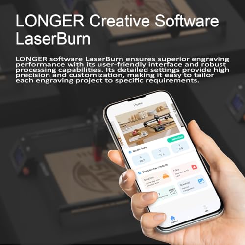 Longer RAY5 New Upgrade Laser Engraver, Laser Cutter 20W Output Power, Engraving Speed Up to 24,000 mm/min, 3.5” Color Touch Screen, App Offline Control, DIY Engraver Tool for Metal/Glass/Wood Longer