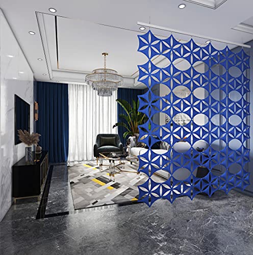 OSHIYINN Felt Fiber Surface High Density Polyester Fiber Board 3D Flower Venus 14"x12" Hanging Room Divider Panel Cut Room Partition Home Decoratio(12 Pcs)(Sky Blue) OSHIYINN