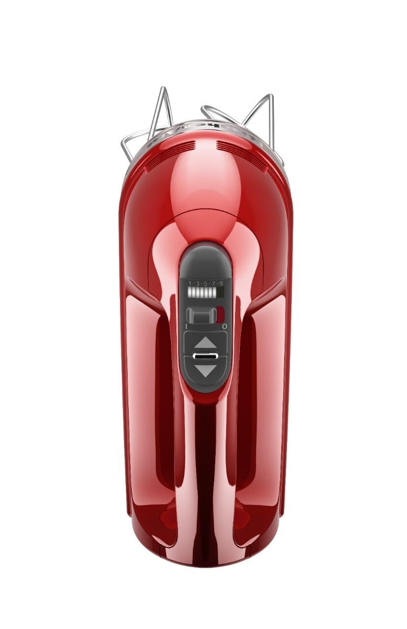 KitchenAid 9-Speed Digital Hand Mixer with Turbo Beater II Accessories and Pro Whisk - Candy Apple Red KitchenAid