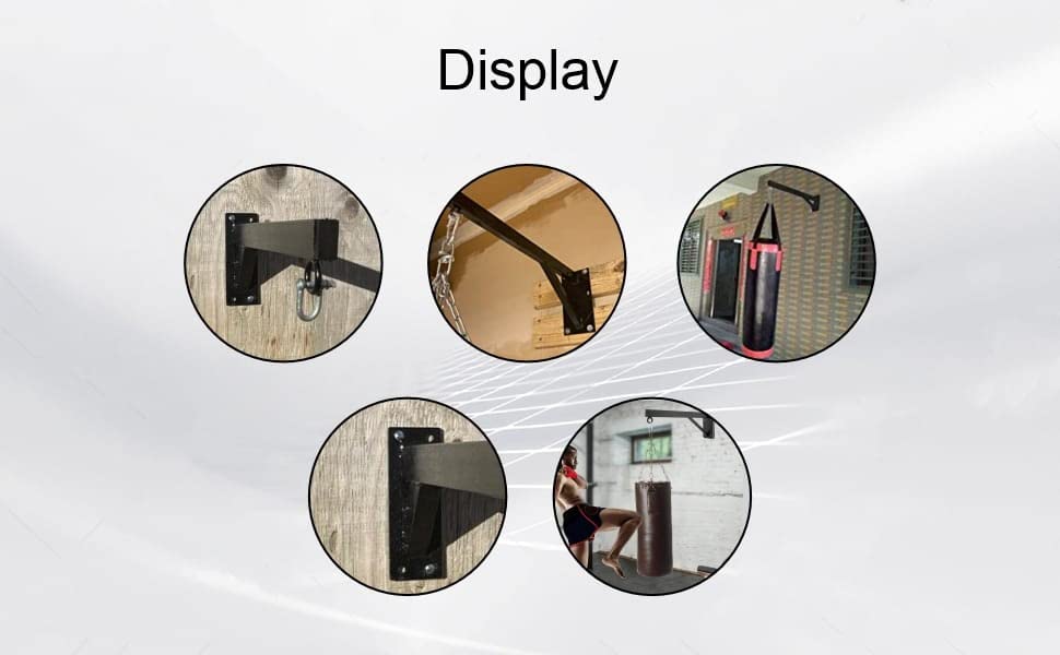 Punch Bag Wall Bracket by JP Sports - 18inch Heavy Duty with D-Shackle Swivel, Chain & Fixings Materials JP ADVANCE CHOICE