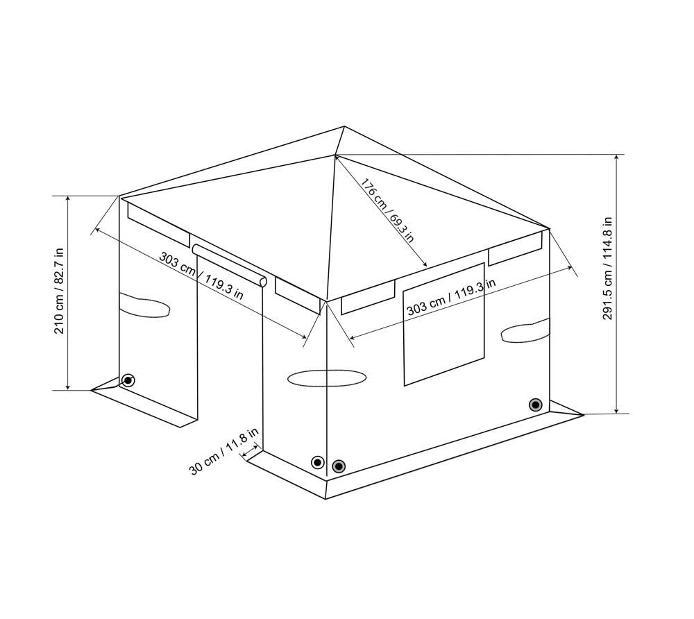 Sojag Universal Winter Cover for Gazebos, Gazebo Accessories, Gray, 10' x 10' Sojag