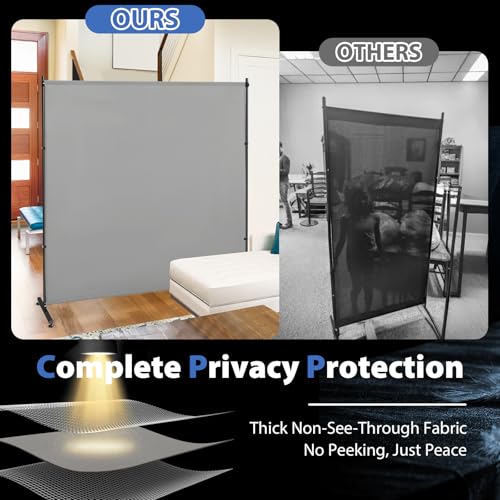 Room Divider, 73x75inch Large Privacy Screen with Adjustable Feet,Portable Single Panel Partition Wall for Room Separation,Room Separator with Thickened Fabric for Indoor Office,Bedroom,Outdoor Patio XGMDD