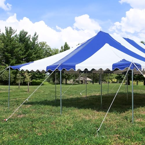 Quictent 20x40 Party Tent Heavy Duty Fire Retardant Pole Tent Weekend Canopy Easy Set Up with 120 Person Capacity, Outdoor Canopies for Parties, Weddings, and Events (Striped Blue,no Sides) Quictent