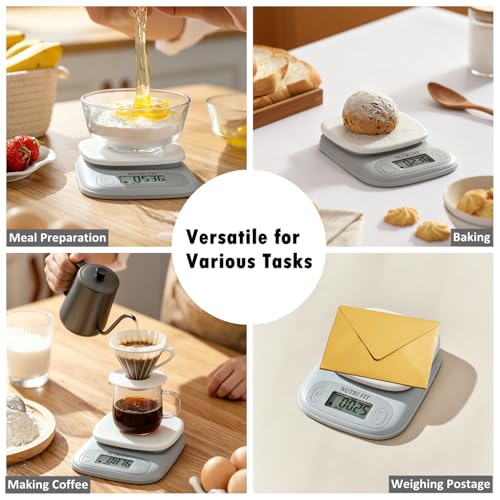 Food Scale Digital Kitchen Scale Weight Grams and Ounces of NUTRI FIT, Portable & Accurate Scale for Cooking Baking Jewelry Coffee Postage, Stylish Compact Design, Max 11lb 0.5g Increment, Smart Tare