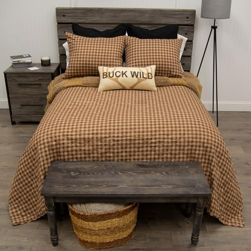 Donna Sharp Twin Bedding Set - 2 Piece - Green Forest Lodge Quilt Set with Twin Quilt and One Standard Pillow Sham - Machine Washable Donna Sharp