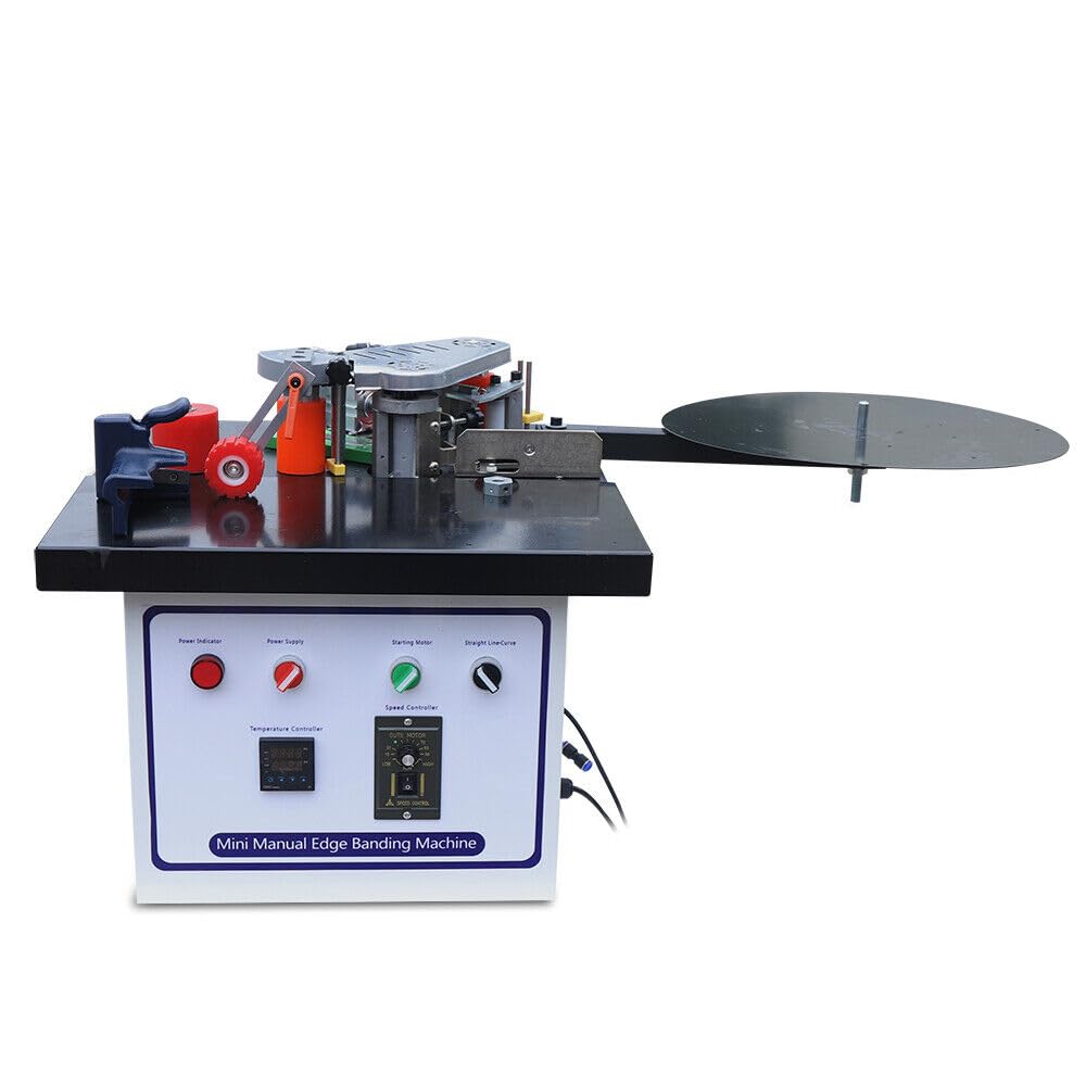 WOHAIPA Woodworking Edge Bander Machine Benchtop Portable Wood Double-Sided Adhesive Edge Sealing Machine Edge Sealing Speed 2-6m/min 110V Adjustable speed WOHAIPA