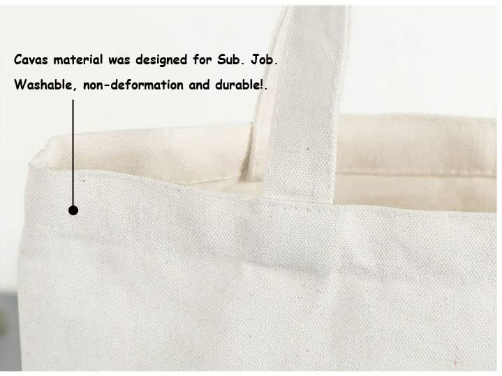 E-Found 20 Pcs Pure White Sublimation Blank Canvas Tote Bag Craft Canvas Bag Screen Printing Blank Bag Material Canvas Tote Bag Shopping Tote Bags for DIY Carry Books and Lunch Box E-Found
