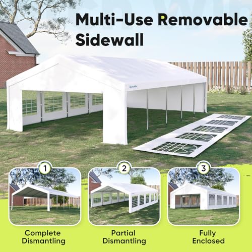 Quictent 20x30ft Party Tent Heavy Duty Outdoor Canopy Tent Carport Wedding Event Shelter BBQ Wedding Tents for Parties with Storage Bags(Church) Quictent