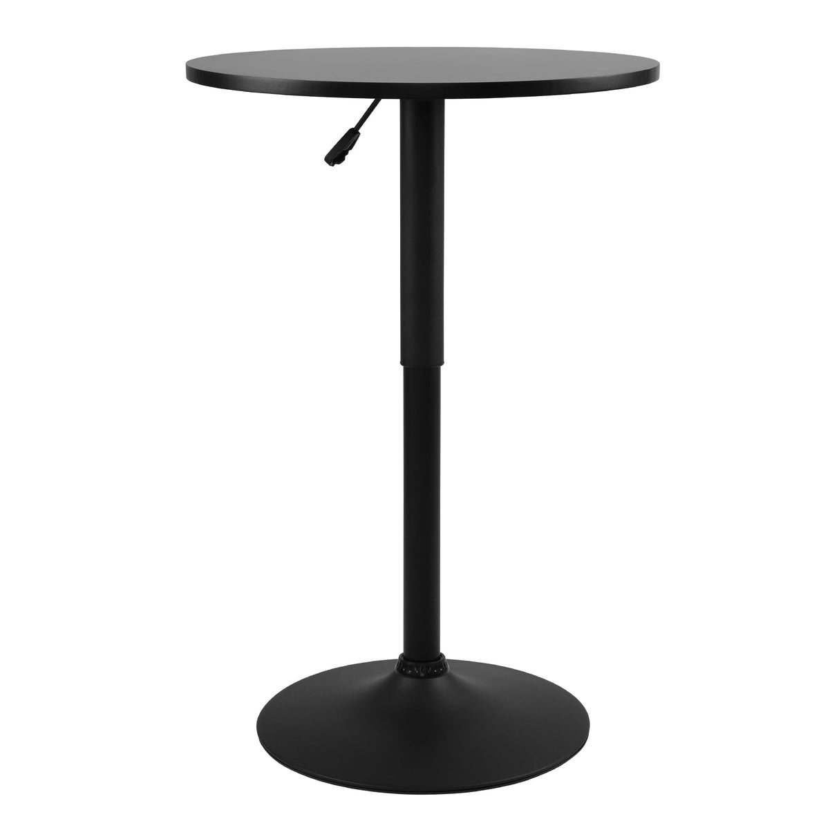 NOBPEINT Round Pub Table, Height Adjustable Bar Table 25-35 inches, 360 Swivel Black Table Top, with Black Chassis NOBPEINT