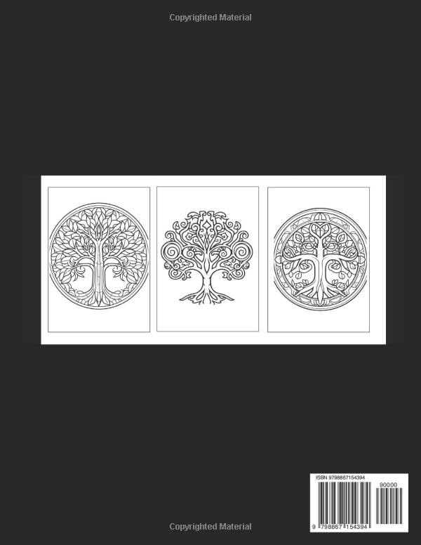 Trees Coloring Book: Beautiful Mandala Tree of Life Design Coloring Pages / Easy and Simple Designs for Stress Relief & Relaxation / 8.5x11 100 pages WoodArtSupply