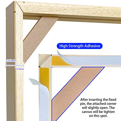 DIY Wood Canvas Frame Kit Stretch Canvas Frame Solid Wood Stretcher Bars Customized Art Frames Easy to Assemble Canvas Stretching System Gallery Wrap Oil Paintings Wall Canvas Prints WoodArtSupply