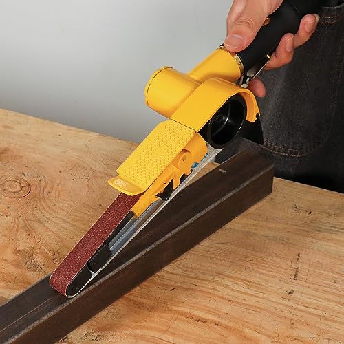 NuoDunco 3/4" x 20-1/2" Pneumatic Sander Air Belt Sander Set With 14Pcs Belts,40/60/80/120Grit,1/4" Air Inlet Mini Air Belt Grinder Air Tool For NuoDunco