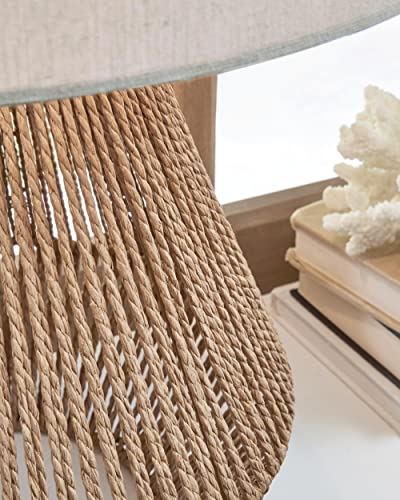 Signature Design by Ashley Clayman Bohemian 23.5" Paper Rope and Wood Table Lamp, Light Brown Signature Design by Ashley