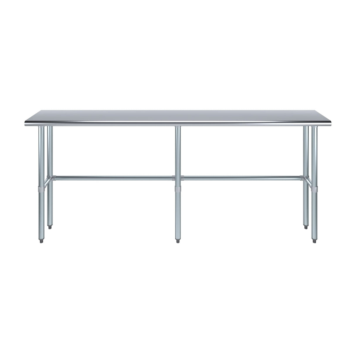 AmGood Stainless Steel Work Table Open Base | Metal Work Bench (Stainless Steel Table Open Base, 84" Long x 14" Deep) AmGood