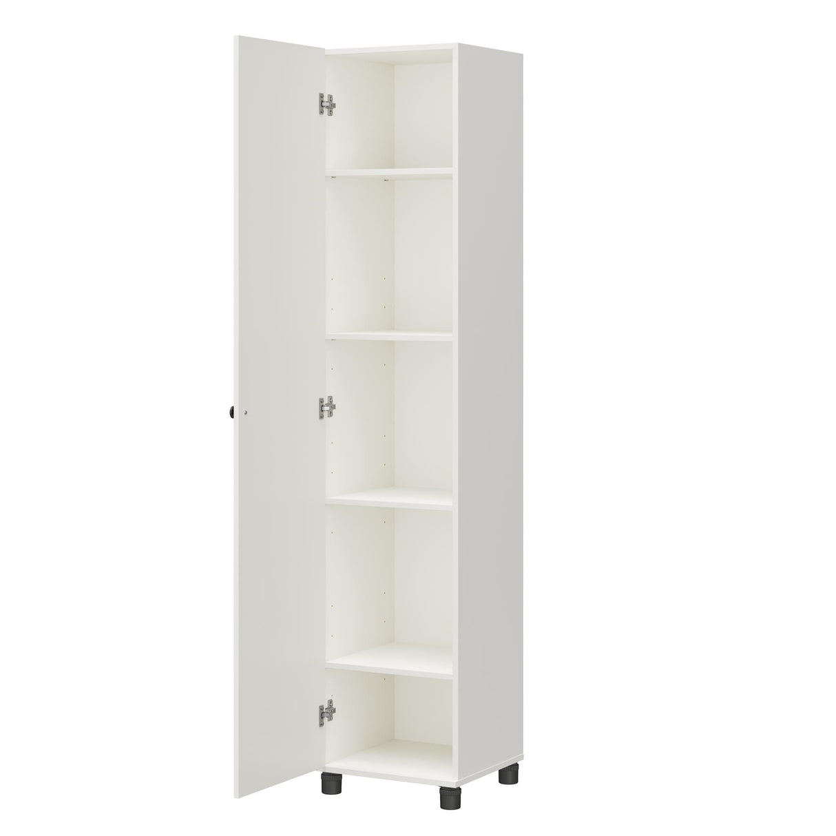SystemBuild Evolution Kendall Utility Storage Cabinet, 16" Wide, Fluted White SystemBuild