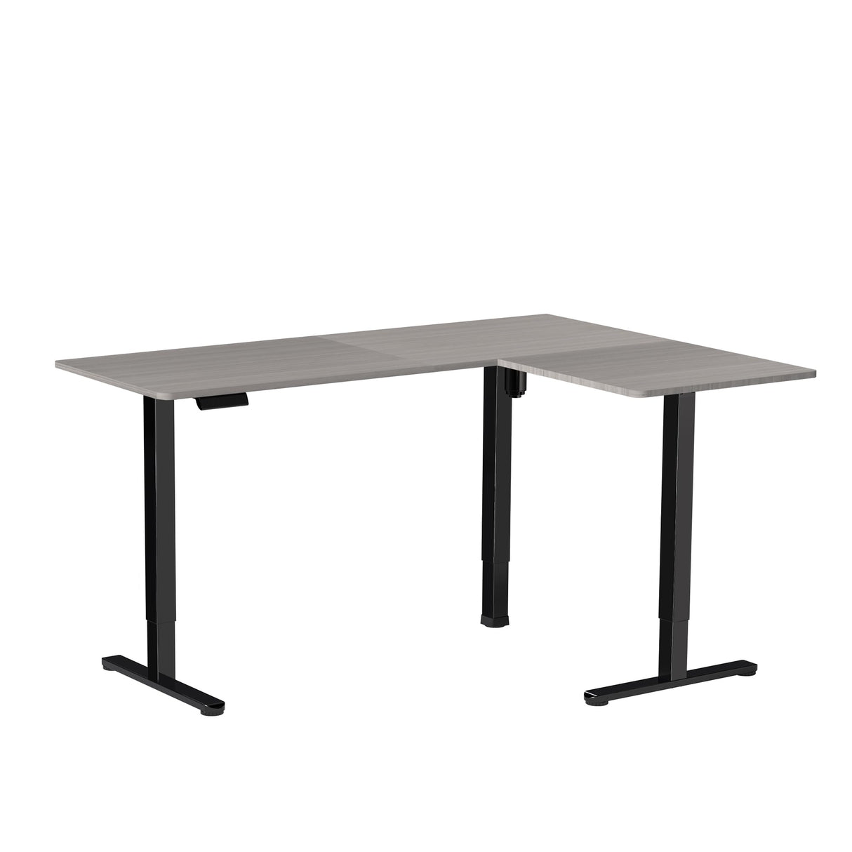 VIVO Electric Height Adjustable 63 x 47 inch Corner Stand Up Desk, Gray Table Top, Black Frame, L-Shaped Standing Workstation, 3CT Series, DESK-E3CTG-47 VIVO