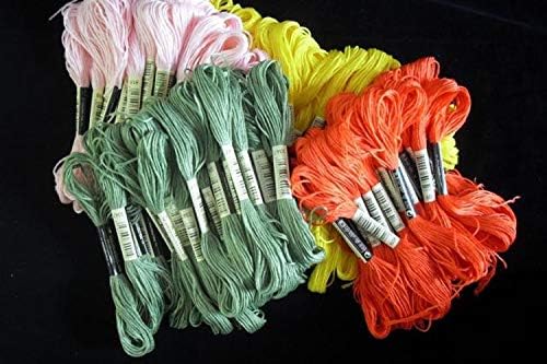 kkhouse 50 pcs Random Color Embroidery DIY Silk Line Branch Threads Similar Dmc Thread Floss Skein Cross Stitch Thread kkhouse