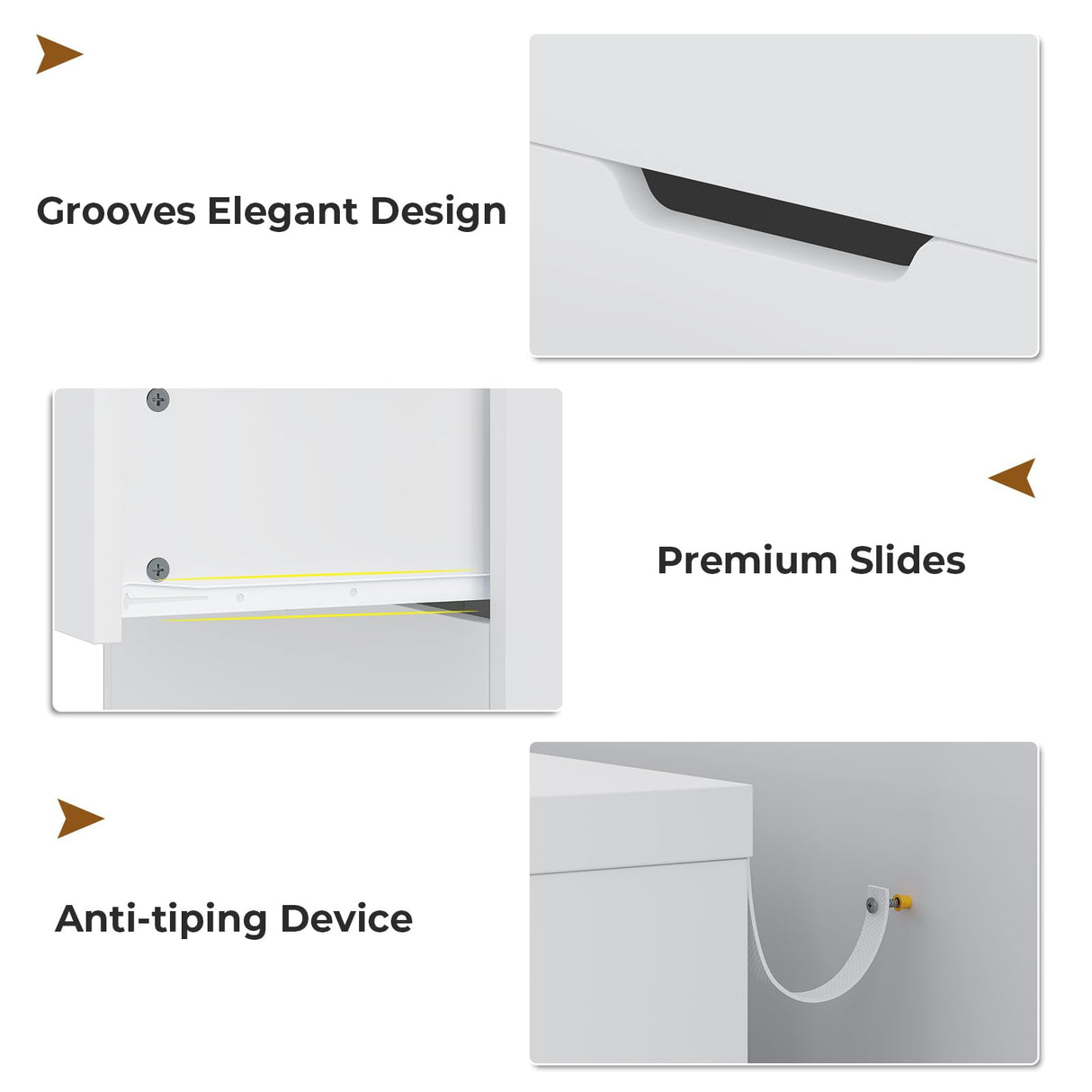 BTHFST 4 Drawers White Dresser for Bedroom, Modern Wood Chest of Drawers 4 Drawer Dresser with Large Capacity for Living Room, Closet, Hallway, Entryway BTHFST