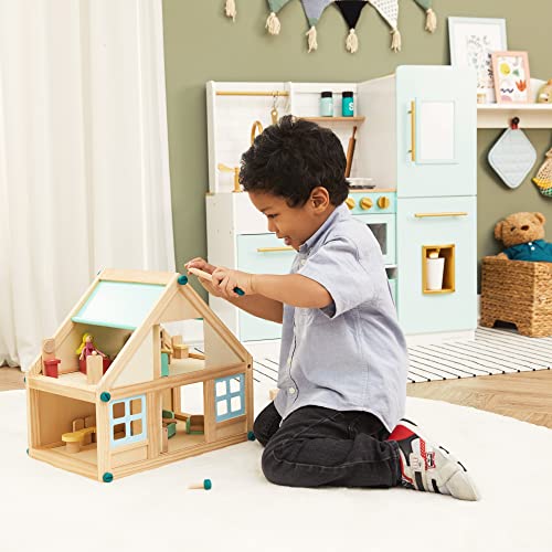 Olivia's Little World Kids Buildable Furnished Wooden Dollhouse for 3.5" Dolls Olivia's Little World