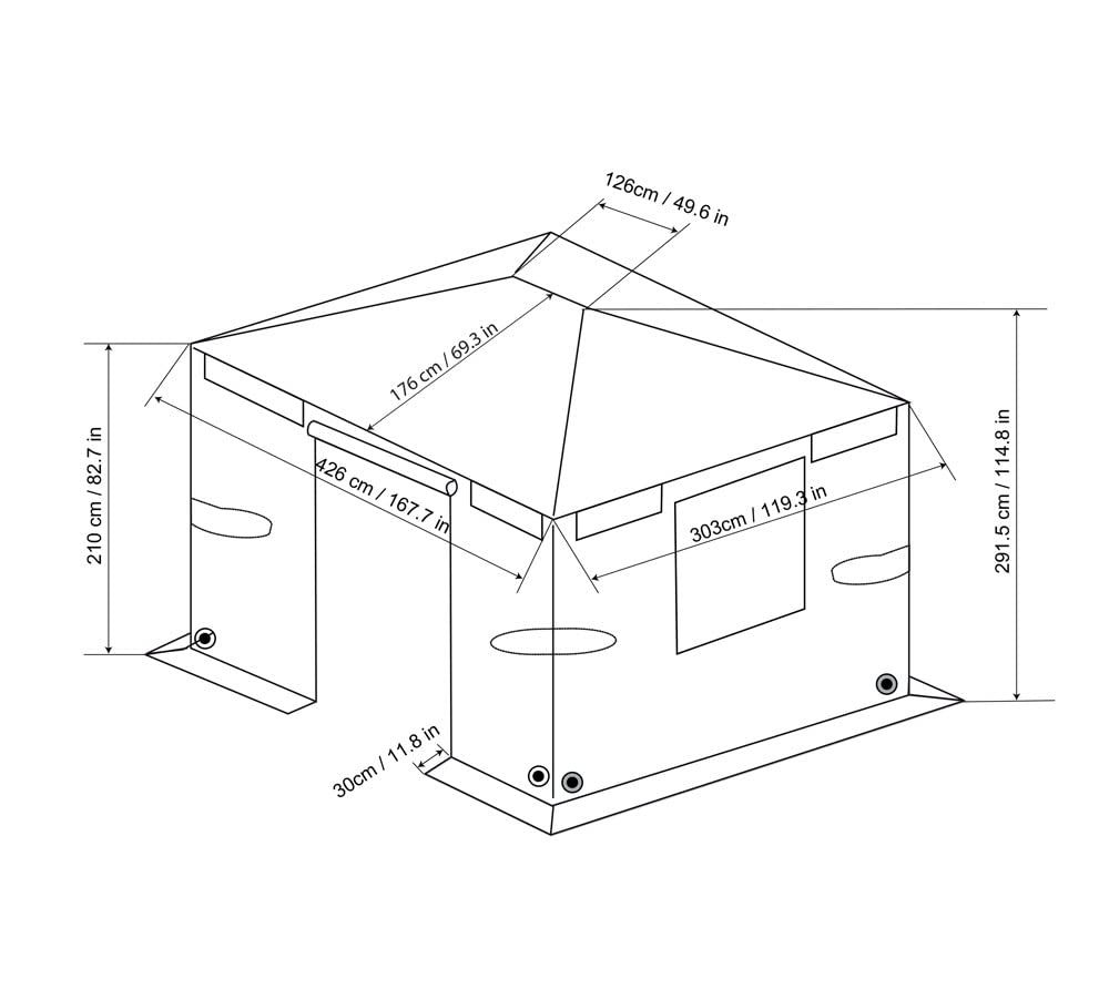 Sojag Gazebo Accessories 10' x 14' Universal Winter Cover for Outdoor Sun Shelters and Gazebos Sojag
