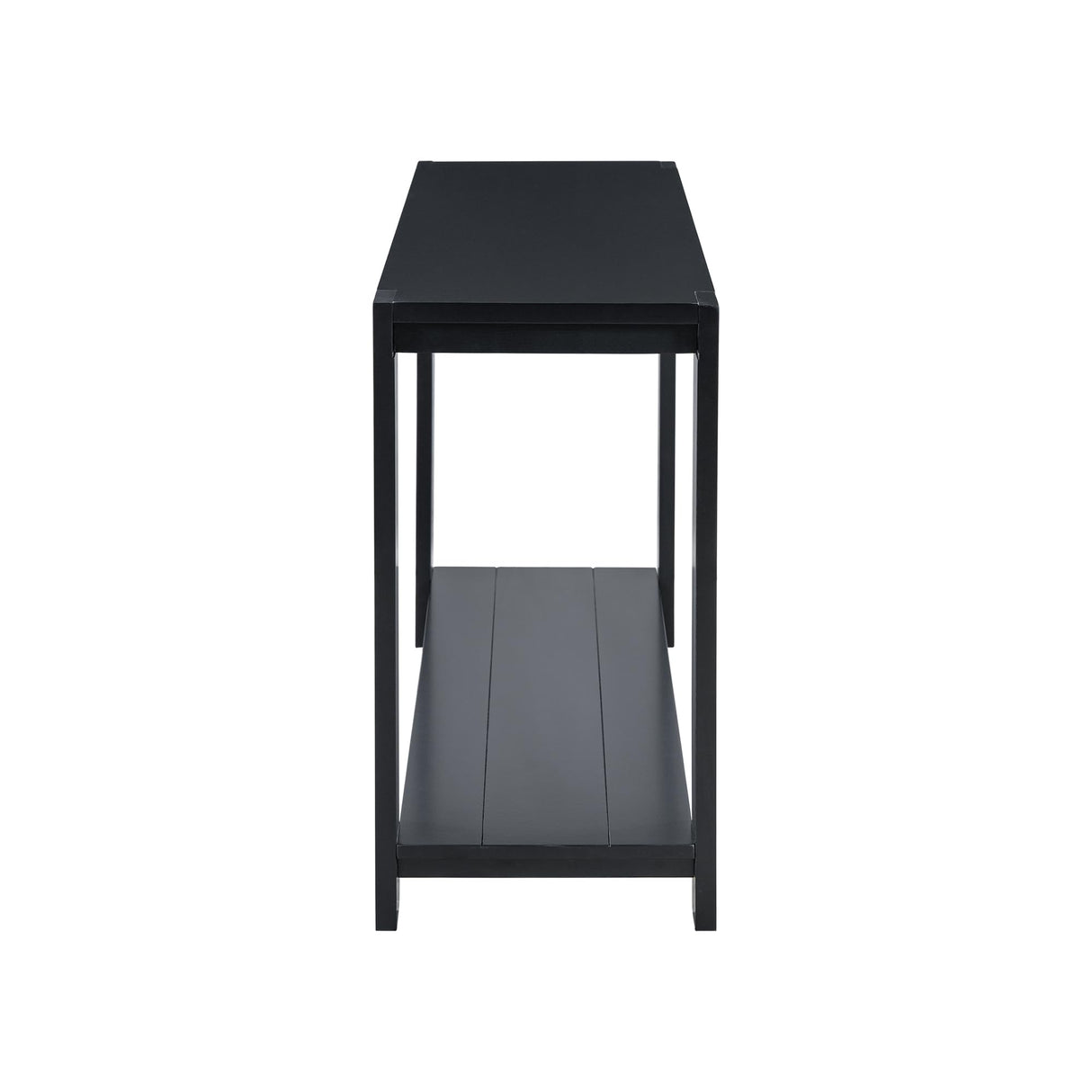 XD Designs Minimalist 60-Inch Long Console Table Sofa Table with Bottom Shelf and Thick Legs, Wood 2-Tier Narrow Accent Entryway Table for Hallway Living Room Foyer Corridor (Black-All) XD Designs