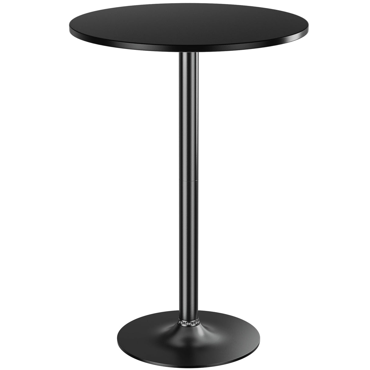 Shahoo Round Bar Table, Cocktail Tables with Metal Base & MDF Top, for Bistro Pub, Cafe, Black Shahoo