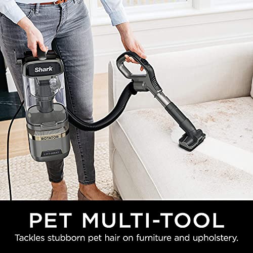 Shark LA502 Rotator Vacuum Vacuum with Self Brushroll Powerful Pet Hair Pickup and HEPA Filter, Lift-Away Upright w/Duo Clean, Silver Shark