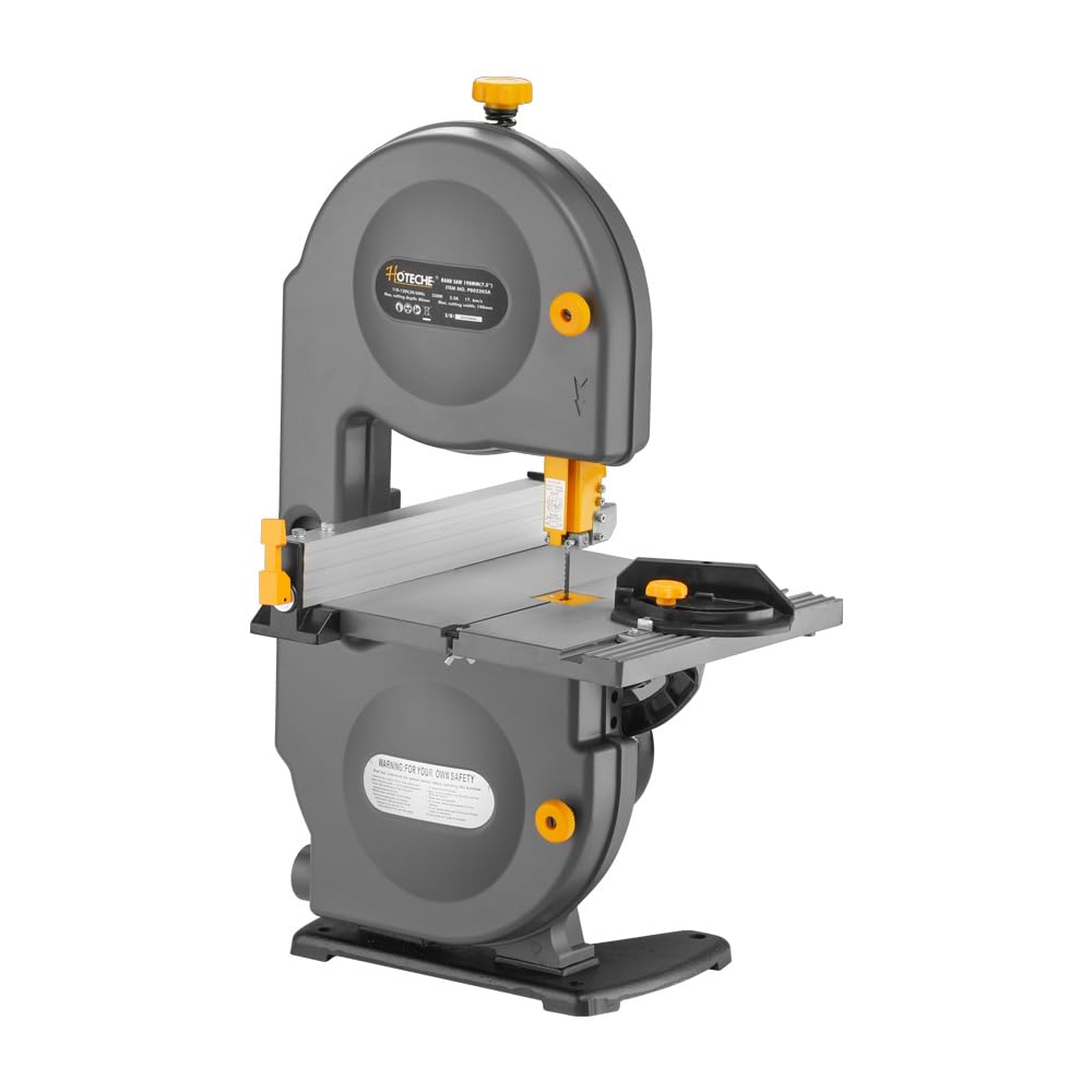 HOTECHE 7-1/2-Inch Band Saw, 3-Amp, Max Cutting Depth 3.2-Inch Width 7.5-Inch,Tilting Range 0-45° for Precision Woodworking and Metal Cutting Hoteche