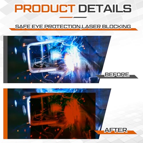 Kingdder Od6+ Laser Safety Shield, High Power Laser Protection Sheet for Infrared & Uv-visible Light, 12"x12"x0.2" (Orange,Wavelength: 200-540nm for Uv to Green Light) Kingdder