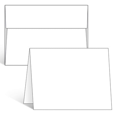 Ohuhu Blank White Cards and Envelopes 100 Pack - 5" x 7" Heavyweight Folded Cardstock and A7 Envelopes for DIY Greeting Cards Wedding Birthday Invitations Baby Shower Thank You Cards and All Occasions