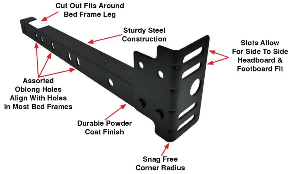 Tech Team Adjustable Bed Frame Extension Set for Headboard and Footboard Conversion Tech Team