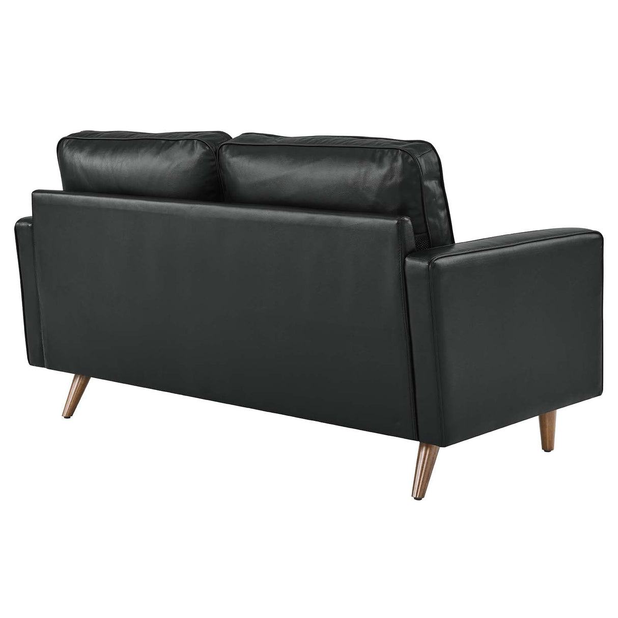 Modway EEI-5870-BLK Valour Leather Loveseat, Black Modway