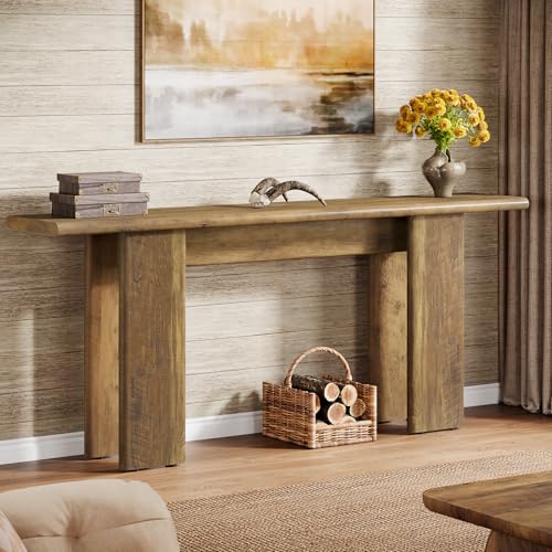 Tribesigns 70.87" Extra Long Console Table for Entryway, Mid-Century Modern Sofa Table Behind Couch for Entry, Entrance, Hallway, Living Room, Narrow Long, Brown Tribesigns
