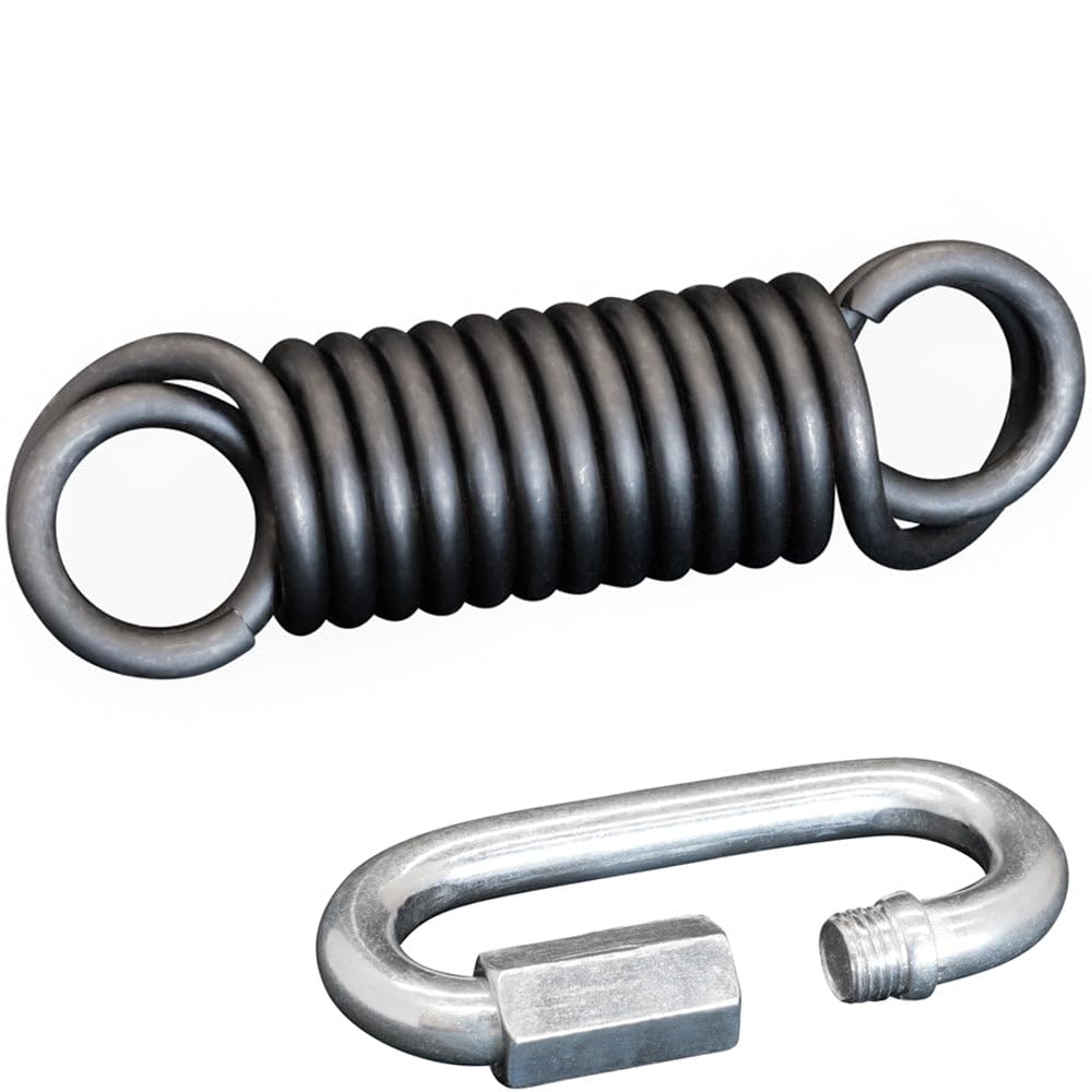 Meister Professional Heavy Bag Spring for Punching Bags up to 250lb - Black w/Screwlock Carabiner Meister