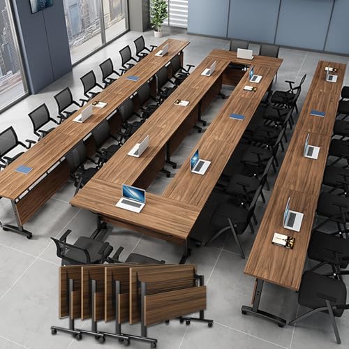 6FT Conference Table Mobile Conference Room Table,Modern Folding Office Conference Table for 8-10,Rectangle Meeting Seminar Tables with Wheels,Modular Training Seminar Tables for Office(6) Molpeiy