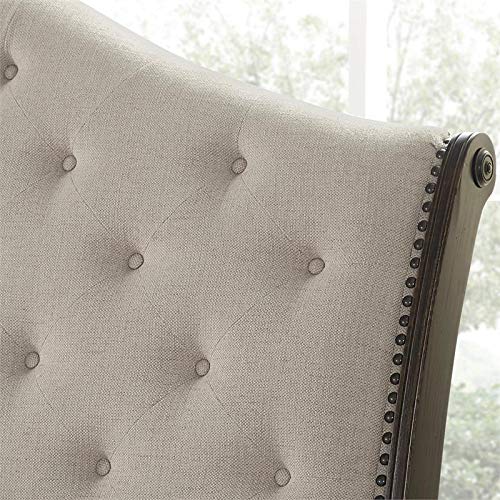 BOWERY HILL Traditional Multi-Step Molasses King Wood 6-Piece Sleigh Bedroom Set BOWERY HILL