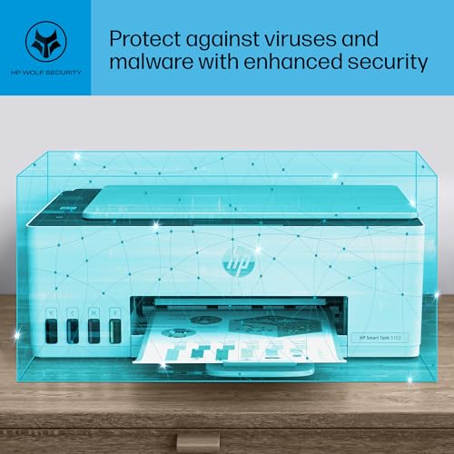 HP Smart Tank 5103 Wireless All-in-One Ink Tank Printer with 2 Years of Ink and 100sheets of Photo Paper Included, Print, scan, Copy, Best-for-Home, Refillable Ink Tank(5D1B2A) HP