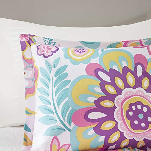 Intelligent Design Camille Comforter Set, Vibrant Flowers Design All Season Teen Bedding, Matching Sham, Decorative Pillow, Girls Bedroom Décor, Twin/Twin XL, Pink 3 Piece Intelligent Design