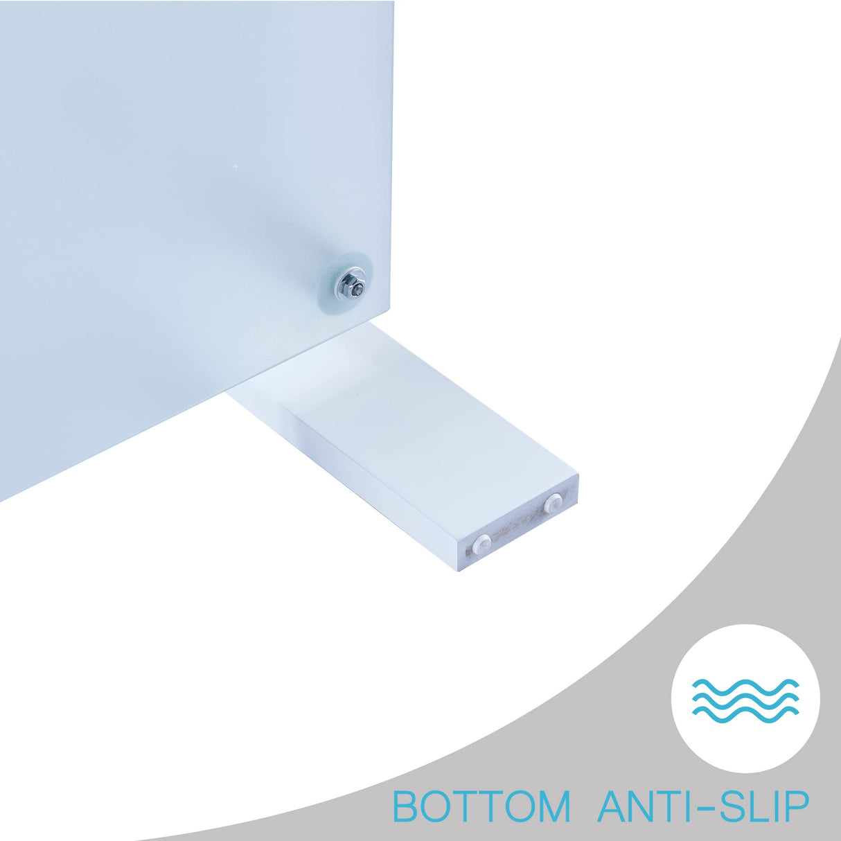 Btrpily Living Room Rectangle Coffee Table, Tea Table Suitable for Waiting Room, Modern Side Coffee Table with Wooden Leg, Glass Tabletop with Lower Shelf, 39.5*23.5*17.5 inches , White Btrpily