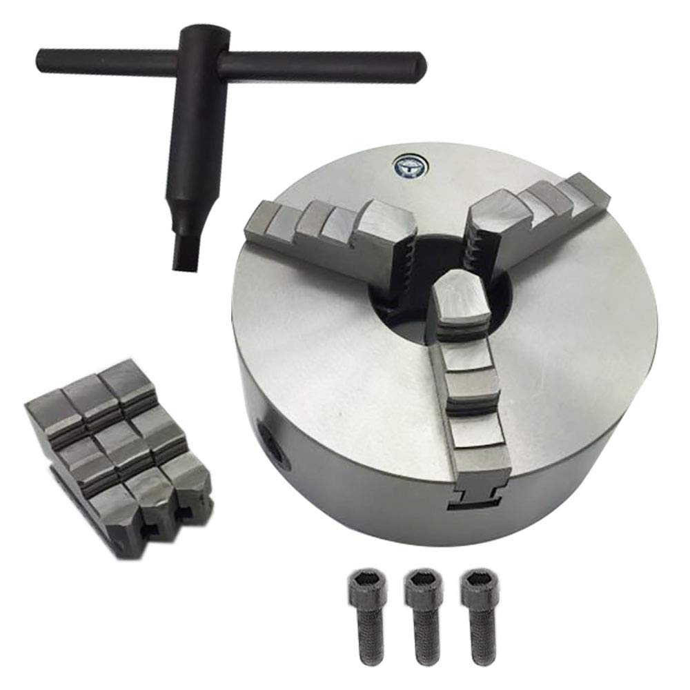 3 Jaw Lathe Chuck Manual Chuck 3" K11-80 Self-centering Lathe Drilling Part 80mm Total 2 Set of Jaws findmall