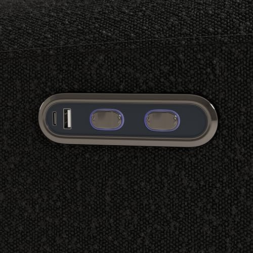 Storkcraft Sorrento Deluxe Power Recliner Swivel Glider (Black Boucle) – Premium Electronic Power Recliner for Nursery, Includes Dual-USB Charging Port with USB-A & USB-C, Nursery Glider Rocking Chair Storkcraft